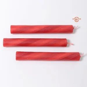 Grimm's Box of Marbled Red 25% Beeswax Candles (20 pieces)