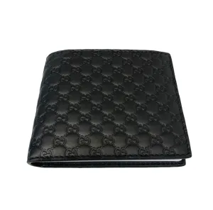 GUCCI GG LEATHER EMBOSSED COIN POUCH WALLET - BLACK
