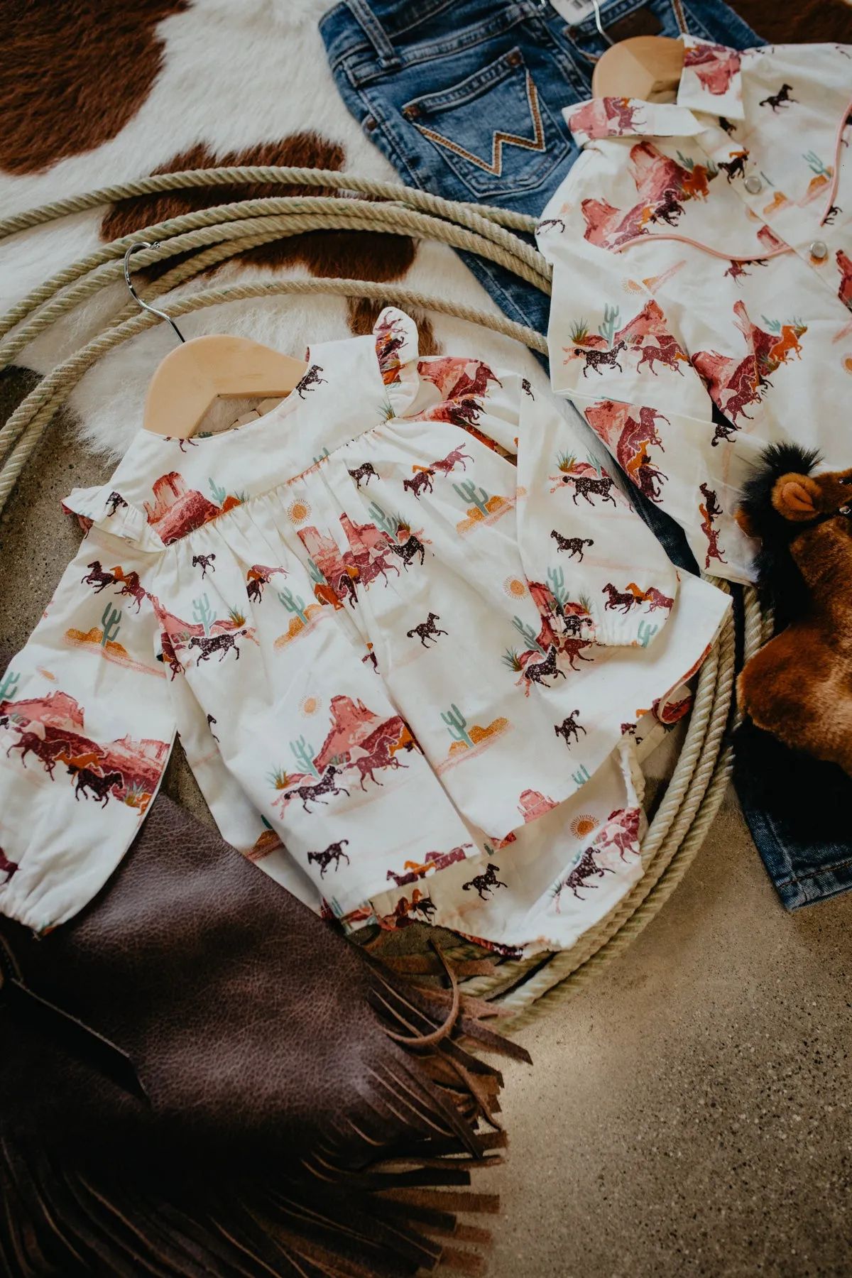 'Halle' Desert Printed Dress with Diaper Cover (0/3 - 4T)