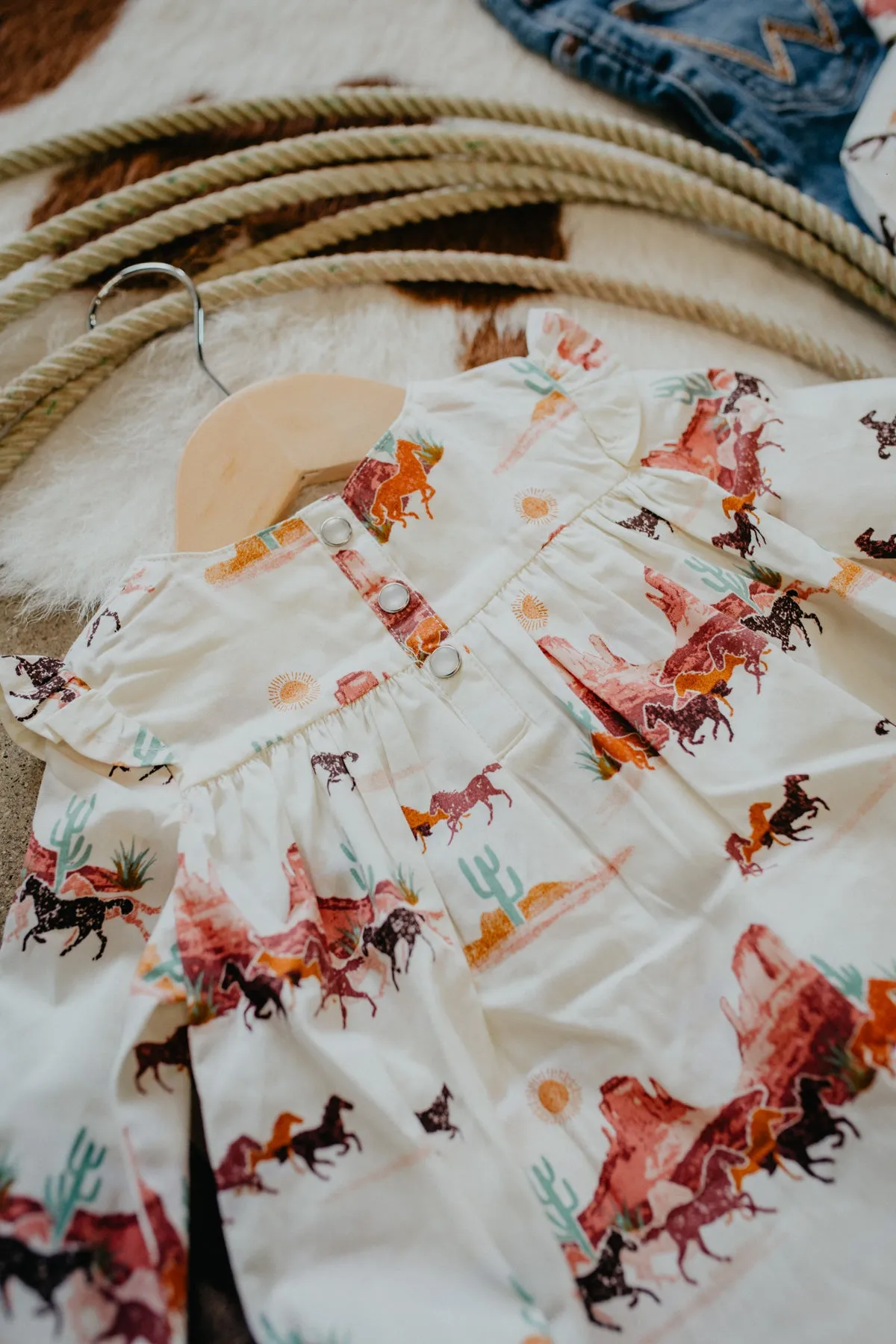 'Halle' Desert Printed Dress with Diaper Cover (0/3 - 4T)