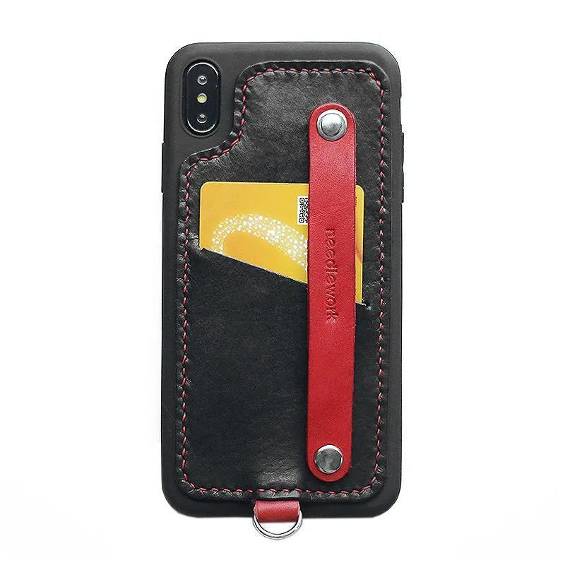 Handmade Leather iPhone X Case with Card Holder CONTRAST COLOR iPhone X Leather Case