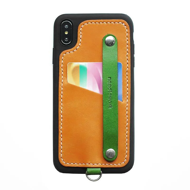 Handmade Leather iPhone X Case with Card Holder CONTRAST COLOR iPhone X Leather Case