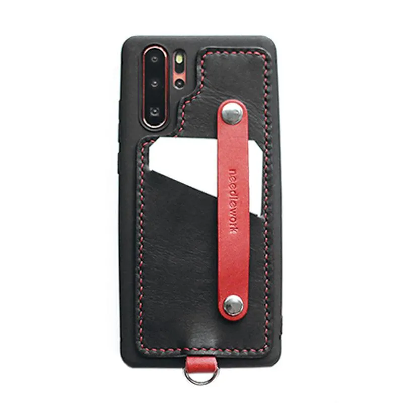 Handmade Orange Leather Huawei P30 Pro Case with Card Holder CONTRAST COLOR Huawei P30 Pro Leather Case