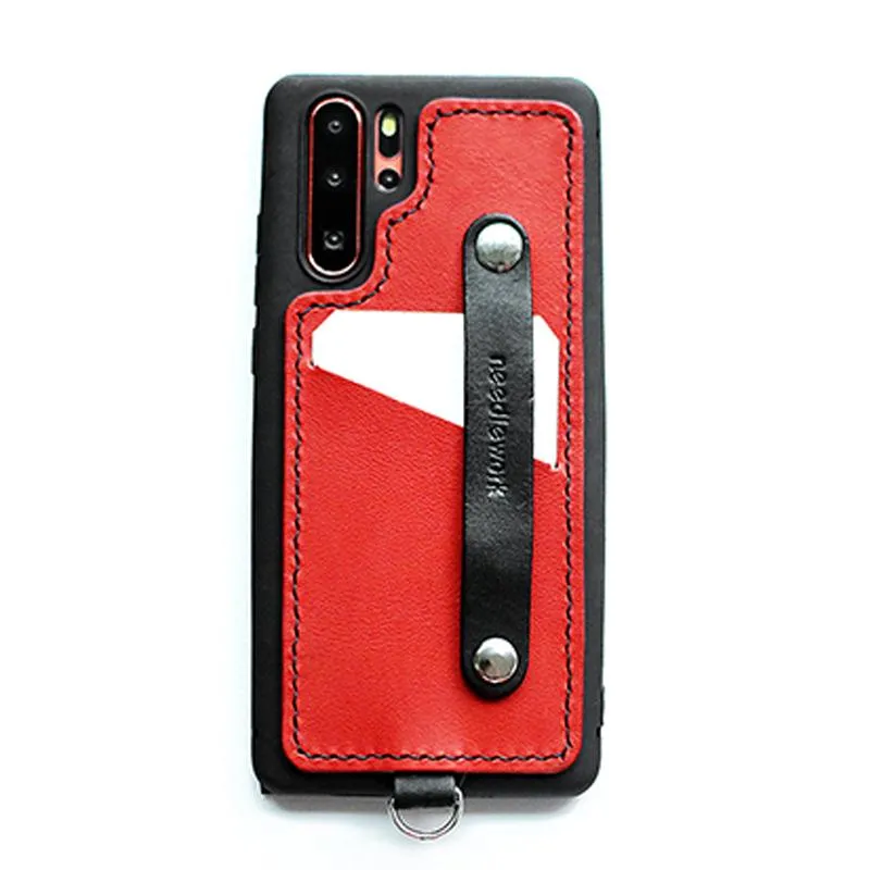 Handmade Orange Leather Huawei P30 Pro Case with Card Holder CONTRAST COLOR Huawei P30 Pro Leather Case