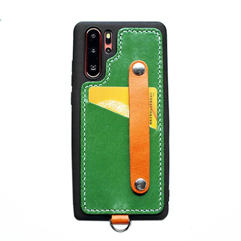 Handmade Orange Leather Huawei P30 Pro Case with Card Holder CONTRAST COLOR Huawei P30 Pro Leather Case