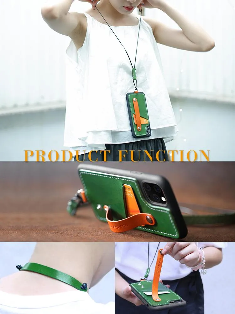Handmade Orange Leather Huawei P30 Pro Case with Card Holder CONTRAST COLOR Huawei P30 Pro Leather Case