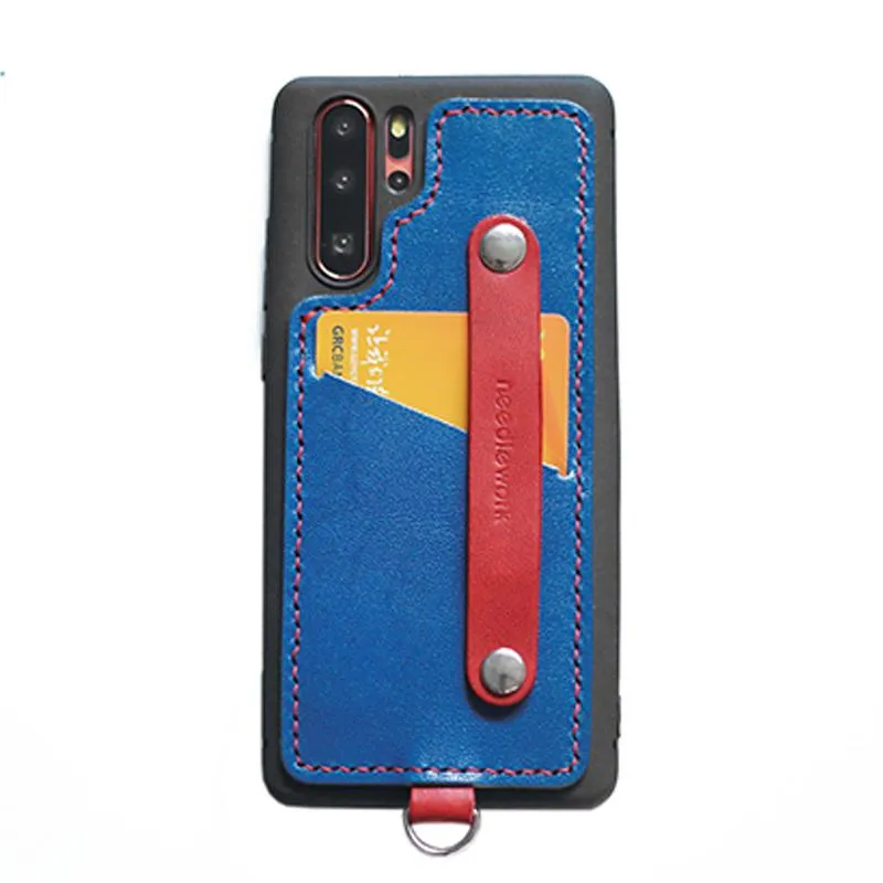 Handmade Orange Leather Huawei P30 Pro Case with Card Holder CONTRAST COLOR Huawei P30 Pro Leather Case