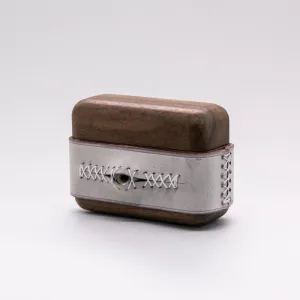 Handmade Purple Leather Wood AirPods 1,2 Case with Eye Purple Leather AirPods 1,2 Case Airpod Case Cover