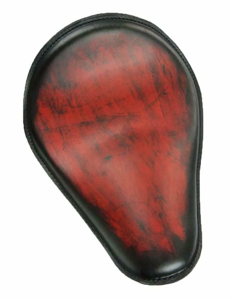 Harley Sportster Spring Solo Seat Bobber Honda 11x14"Ant Red Leather Chopper USA