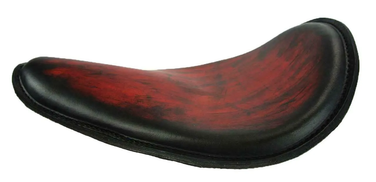 Harley Sportster Spring Solo Seat Bobber Honda 11x14"Ant Red Leather Chopper USA