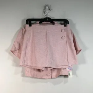 Haute Monde 2 Piece Top/Short Set, M - Baby Pink/White Women's