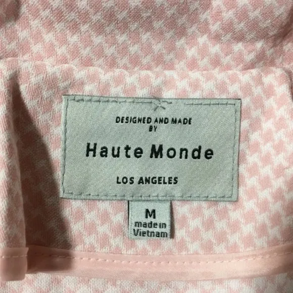 Haute Monde 2 Piece Top/Short Set, M - Baby Pink/White Women's