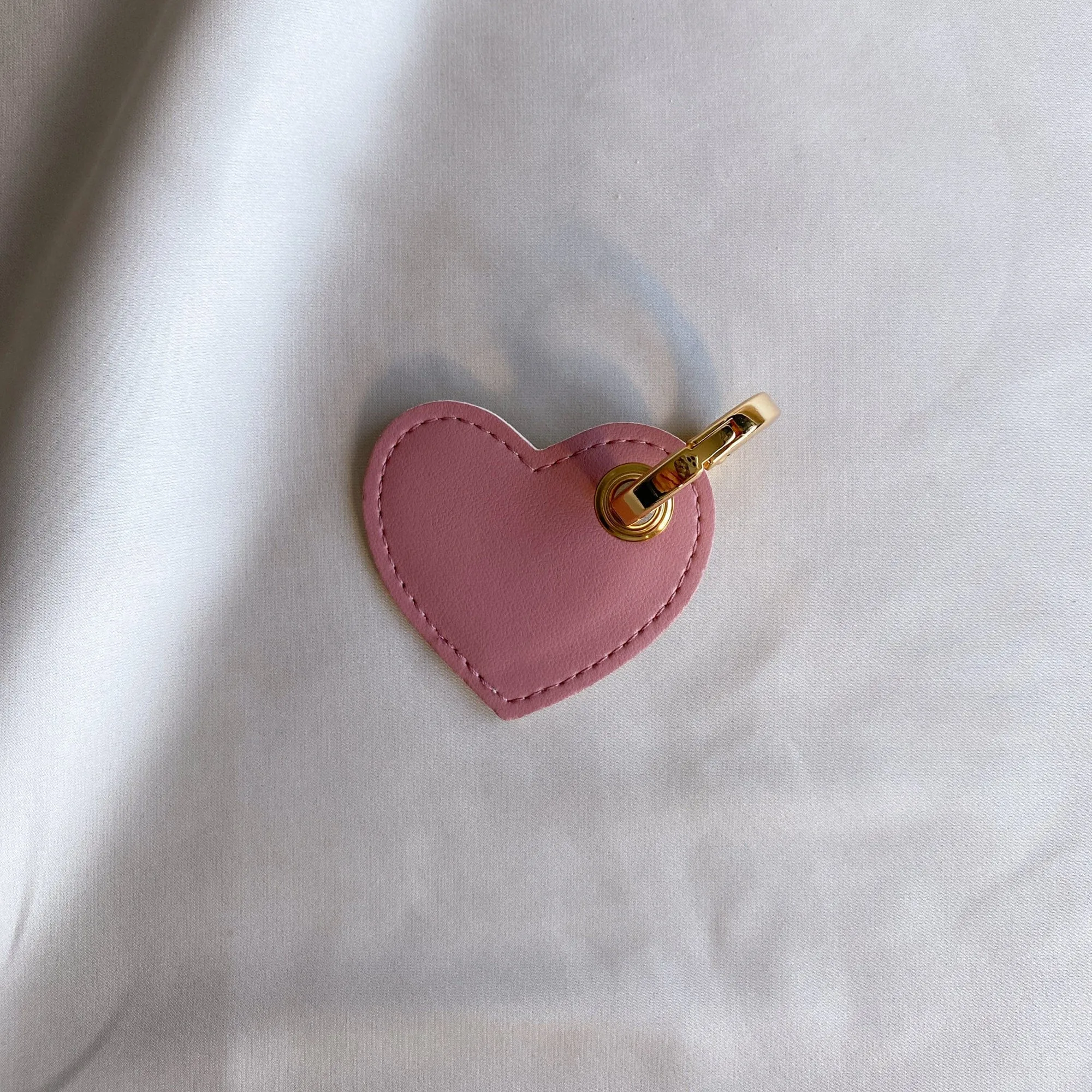 Heart Vegan Apple Leather Key Ring | Gold & Pink