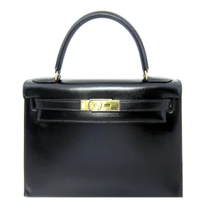 Hermes Black Box Kelly 28cm GHW