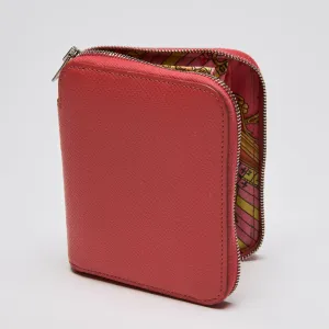 Hermes Coral Zip Around Coin and Card Pouch