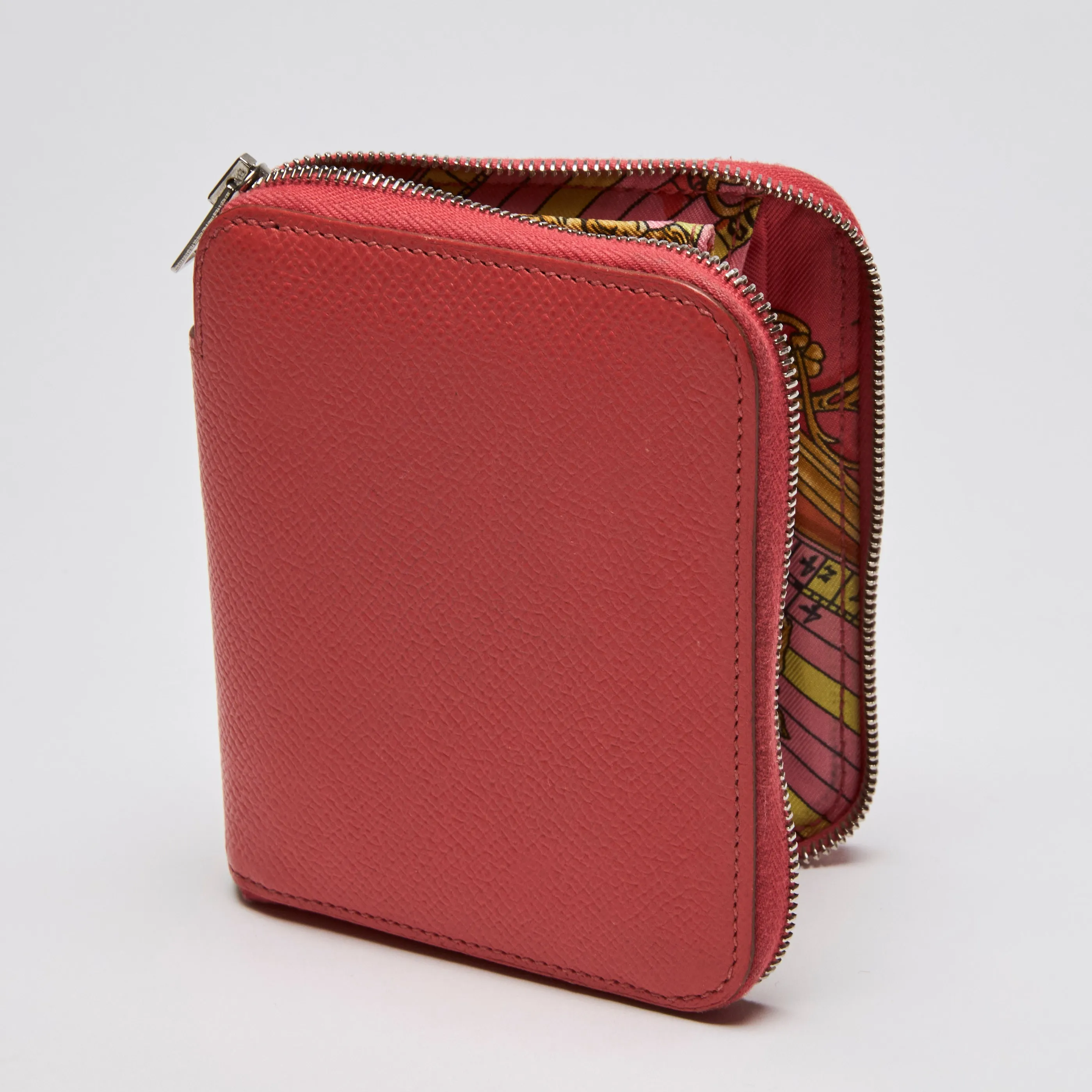 Hermes Coral Zip Around Coin and Card Pouch