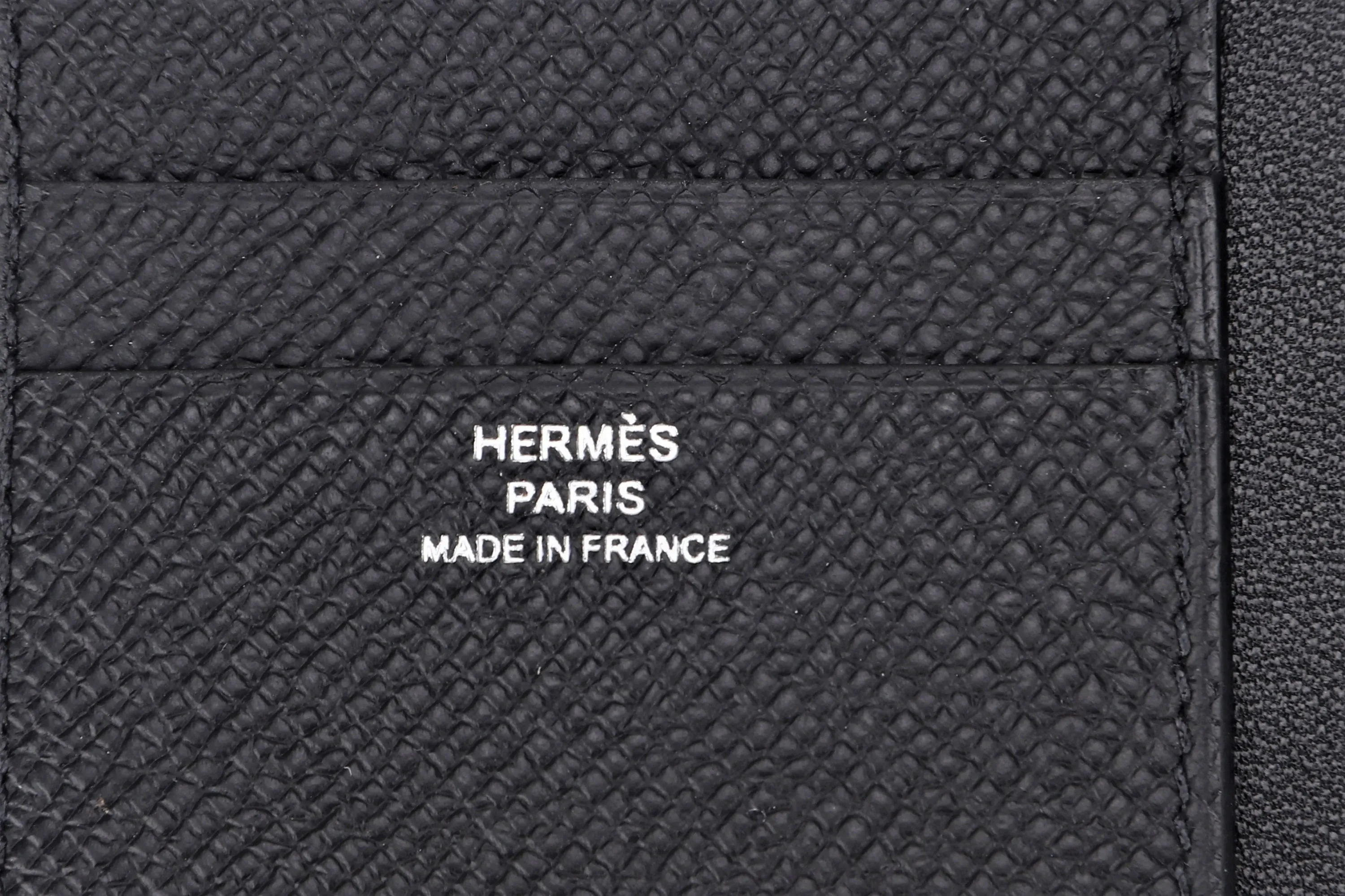 HERMES MC2 EUCLIDE CARD HOLDER (STAMP B) BLACK EPSOM LEATHER, WITH BOX