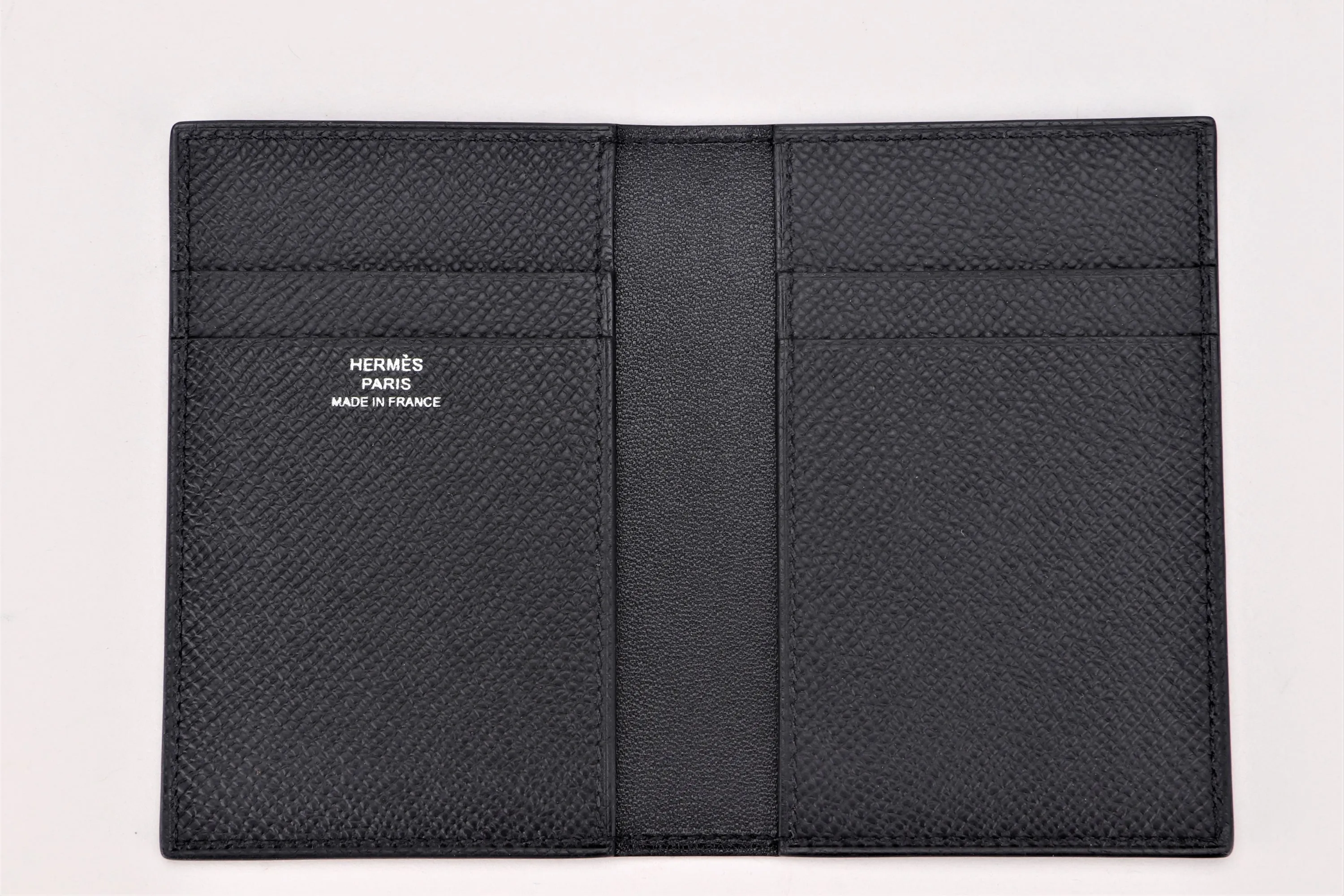 HERMES MC2 EUCLIDE CARD HOLDER (STAMP B) BLACK EPSOM LEATHER, WITH BOX
