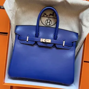 Hermès Birkin 25 Bleu Electrique Tadelakt Palladium Hardware PHW