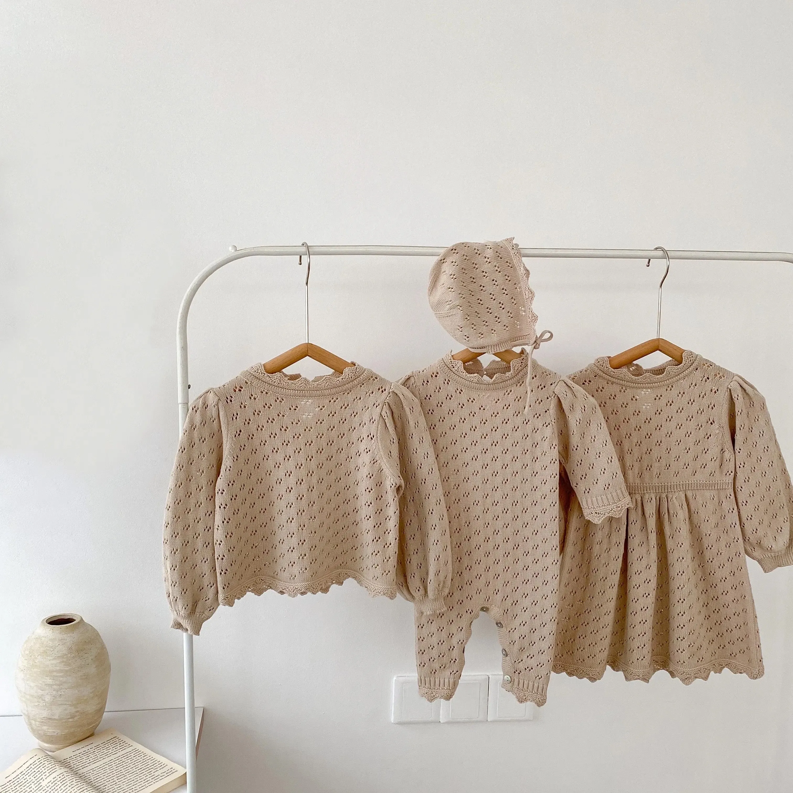 Hollow Out Knit Jumpsuit - OAT