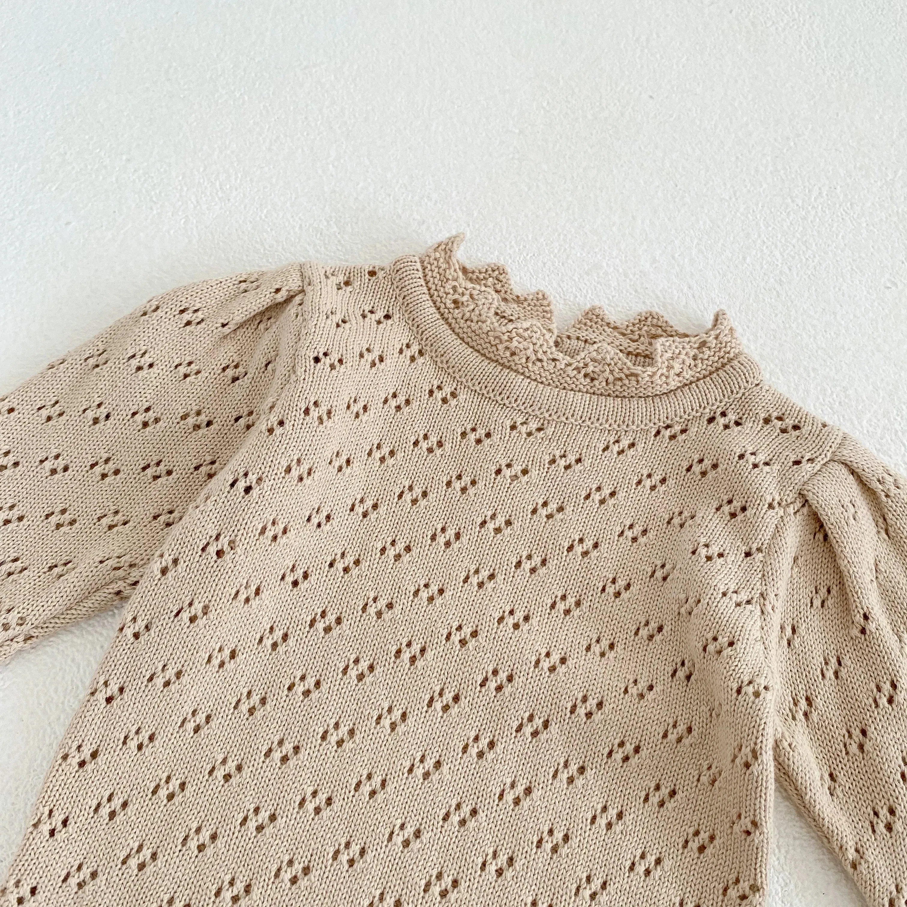 Hollow Out Knit Jumpsuit - OAT