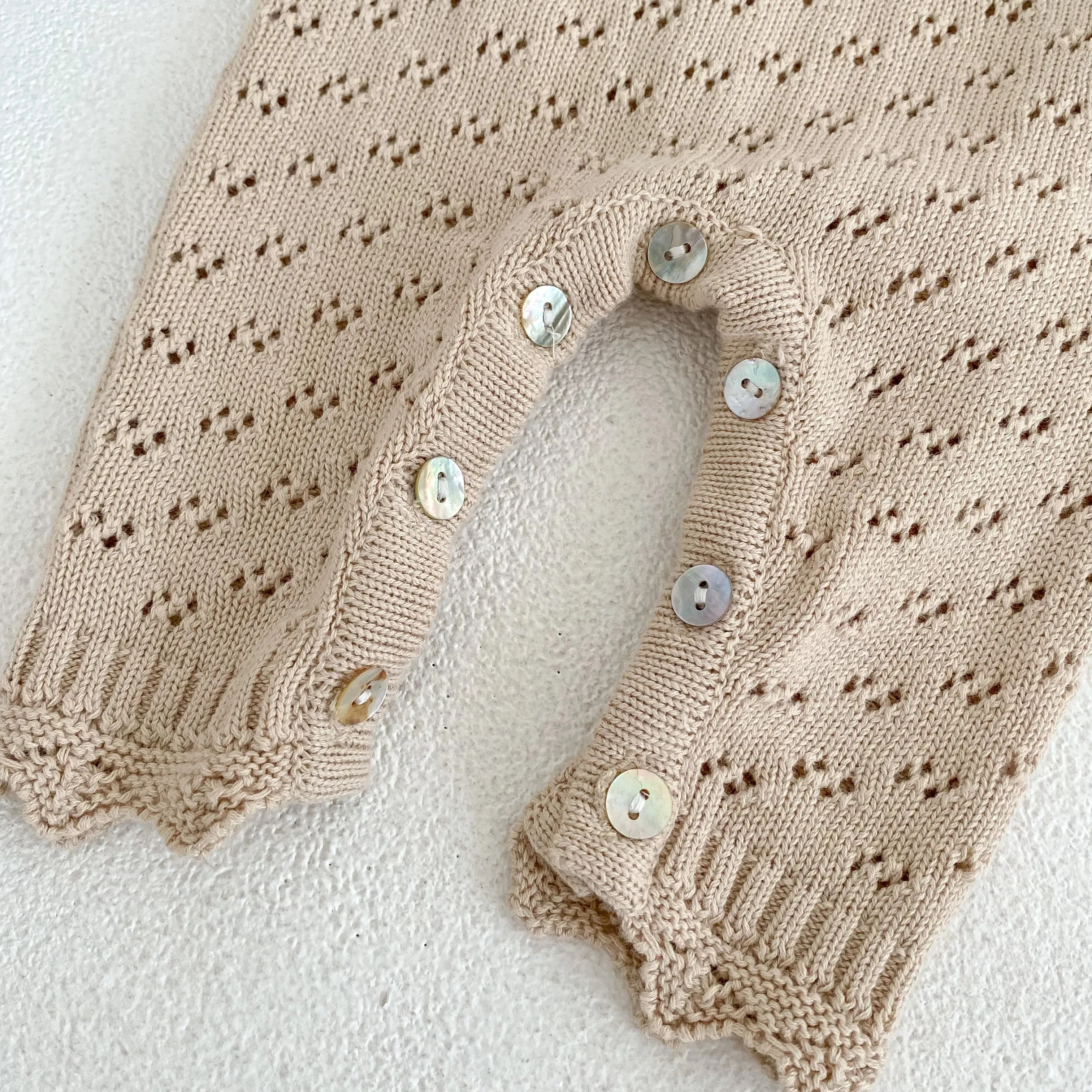 Hollow Out Knit Jumpsuit - OAT