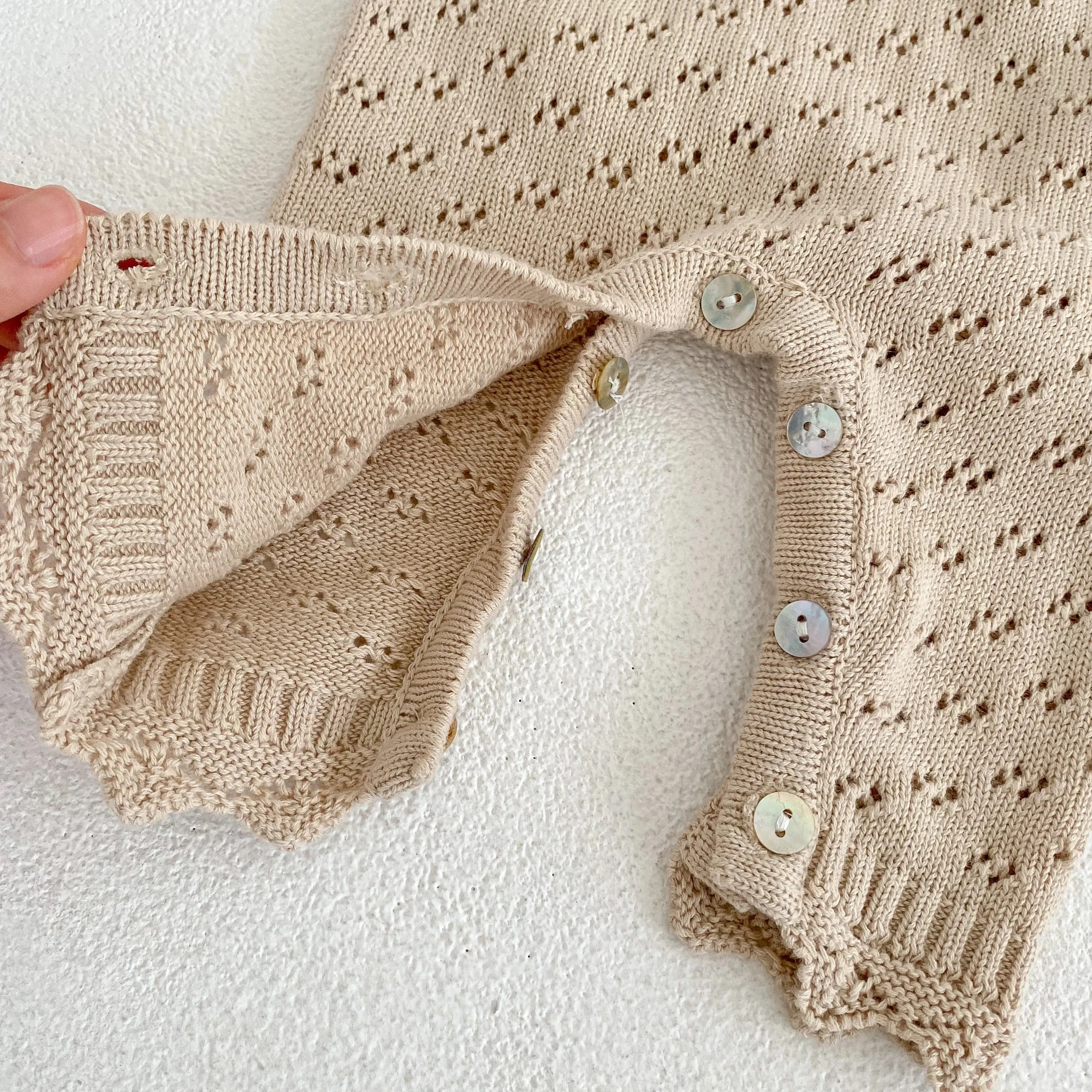 Hollow Out Knit Jumpsuit - OAT