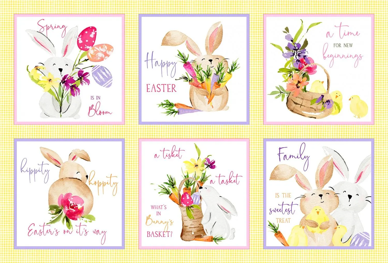 Hoppy Easter by P & B Textiles 30" - 6 BLOCK PANEL