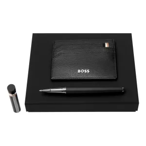 HUGO BOSS HPCR352A - Set HUGO BOSS Black (rollerball pen & card holder)