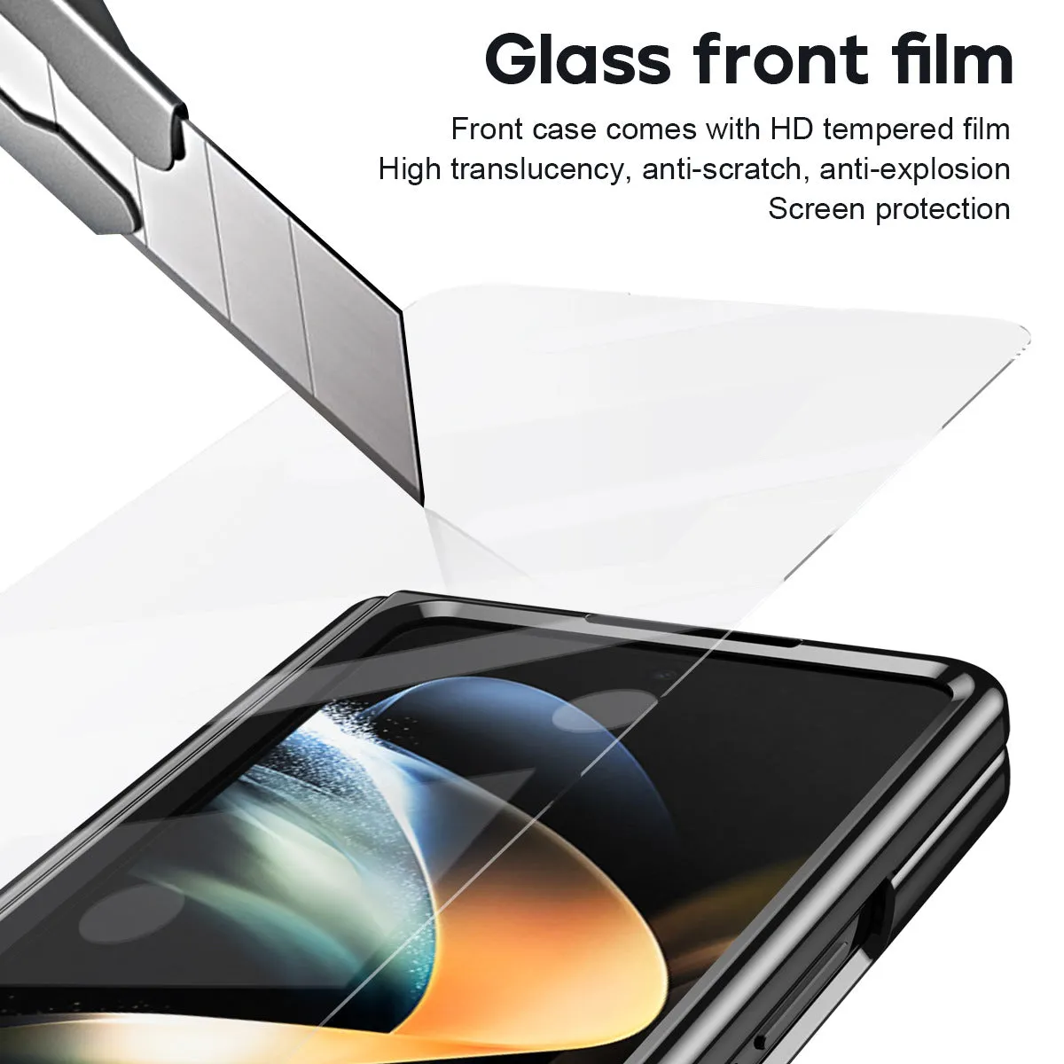 Jazz Retro Style Anyi-fall Protective Leather Phone Case For Samsung Galaxy Fold5 Fold4 With Front Protection Film And Stylus