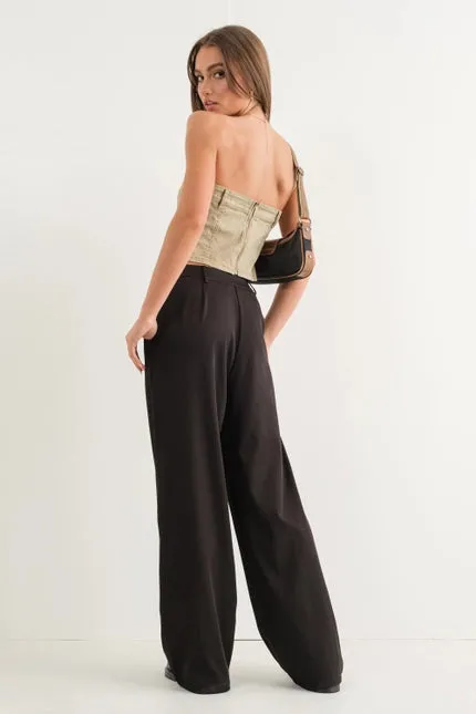 Jenna Denim Corset Top - Sage