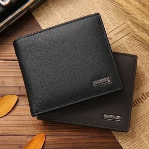 JINBAOLAI™ Genuine Leather Bi-Fold Wallet