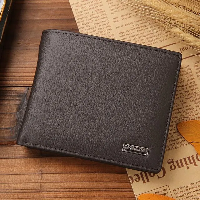JINBAOLAI™ Genuine Leather Bi-Fold Wallet