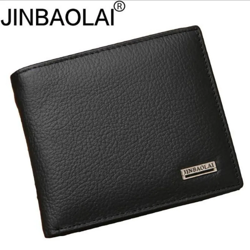 JINBAOLAI™ Genuine Leather Bi-Fold Wallet