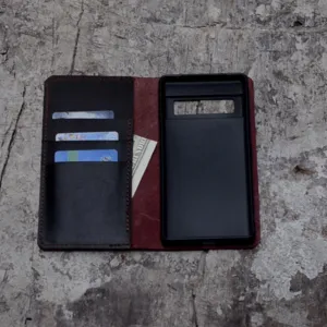 JJNUSA  Genuine Leather Distressed Wallet for Google Pixel 6 Pro  /  pixel 6   Case