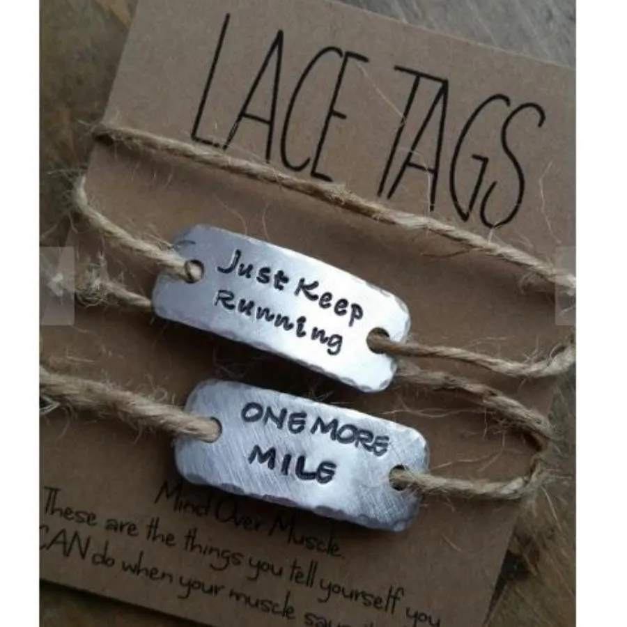 Just Keep Runing One More Mile Shoe Lace Tag Set