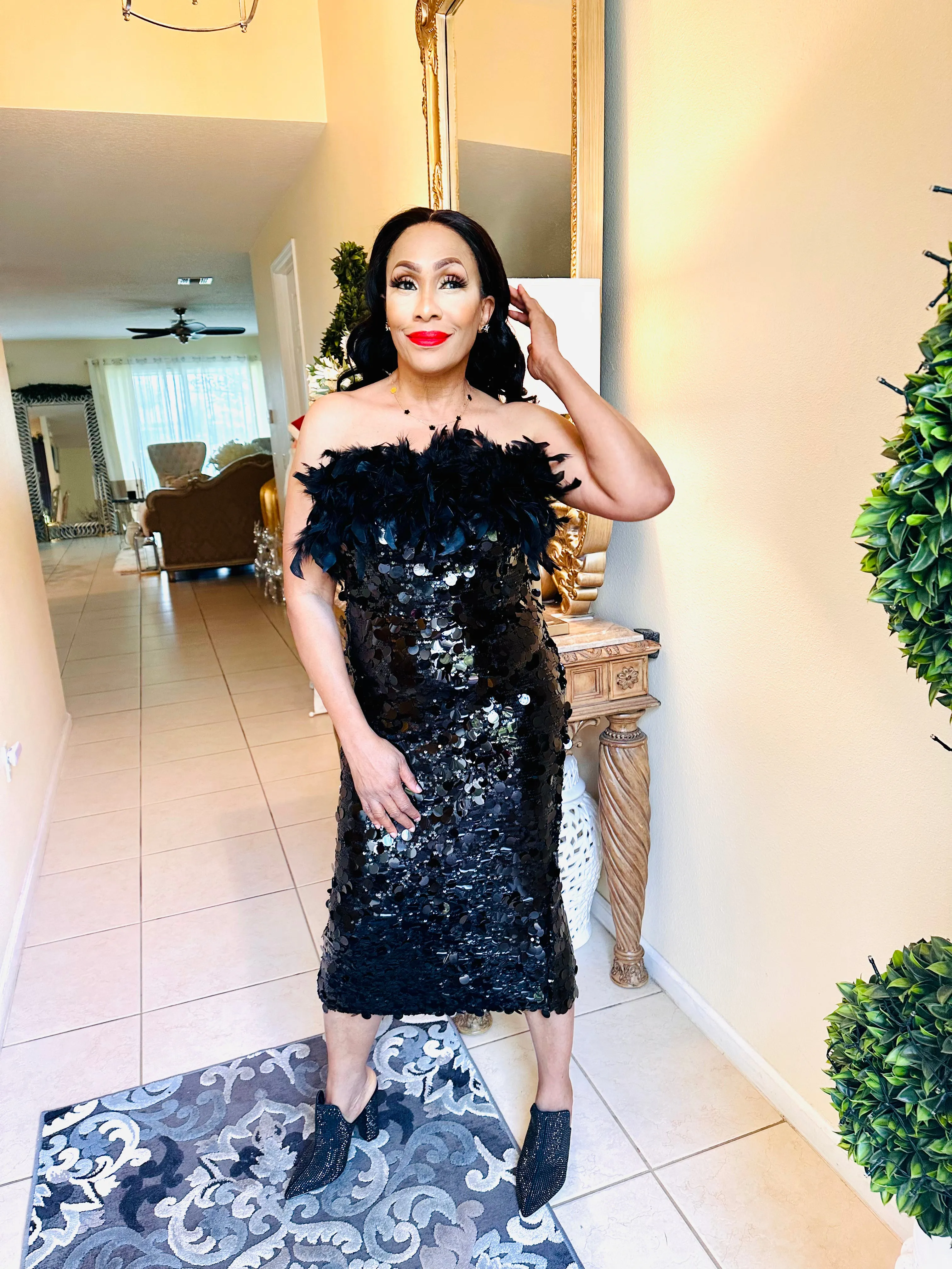 JUST TOO MUCH SKIRT SET ( Black Sequins )