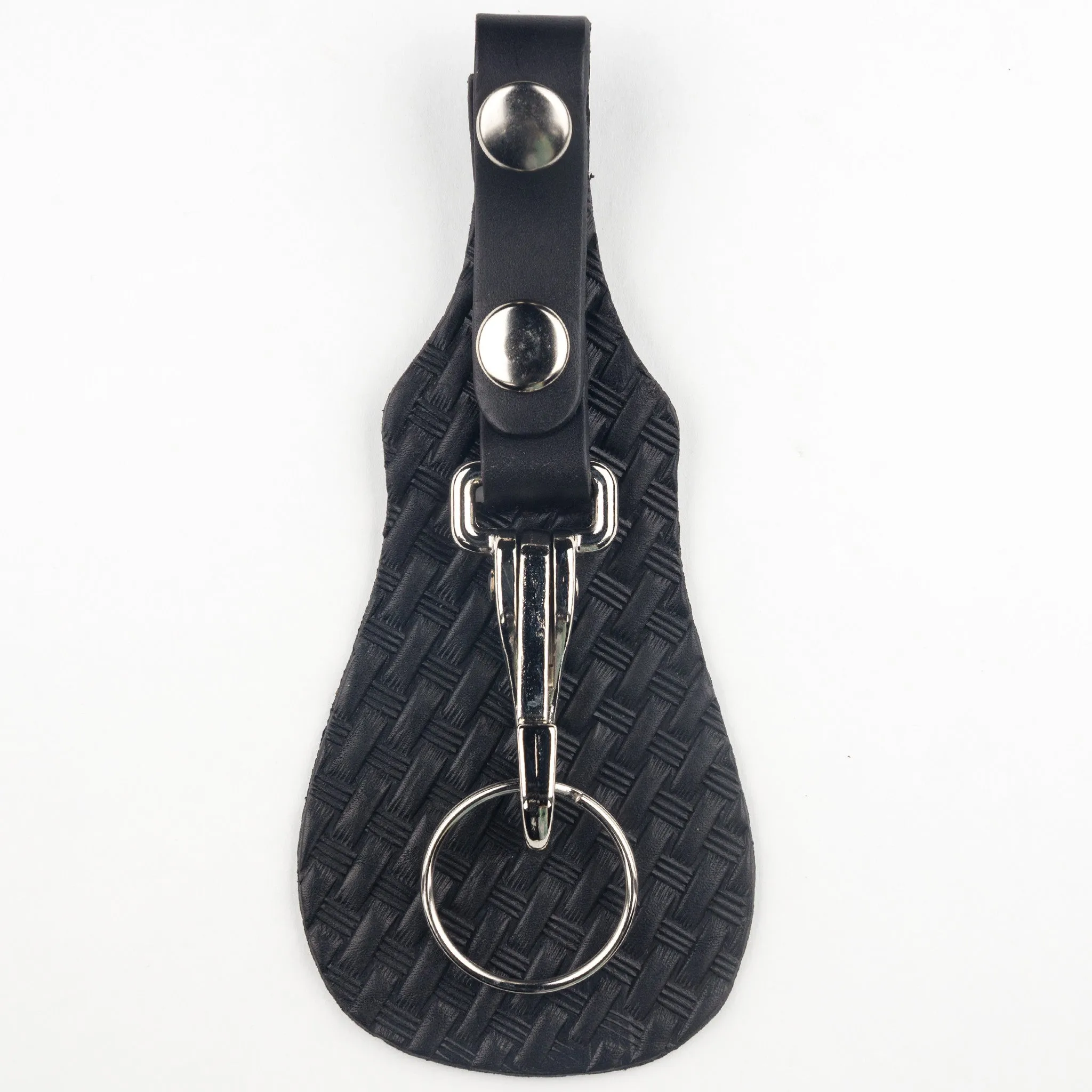 K08B - Key Fob- Black Basket Weave
