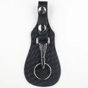 K08B - Key Fob- Black Basket Weave