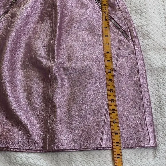 Karl Lagerfeld X Kaia Metallic Leather Mini Skirt Size 4-6