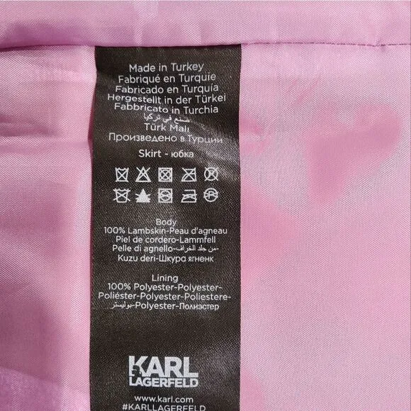 Karl Lagerfeld X Kaia Metallic Leather Mini Skirt Size 4-6