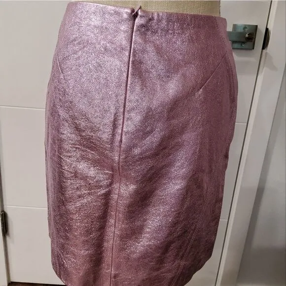 Karl Lagerfeld X Kaia Metallic Leather Mini Skirt Size 4-6