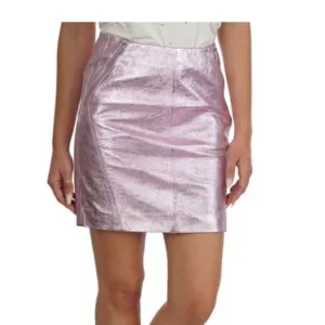 Karl Lagerfeld X Kaia Metallic Leather Mini Skirt Size 4-6