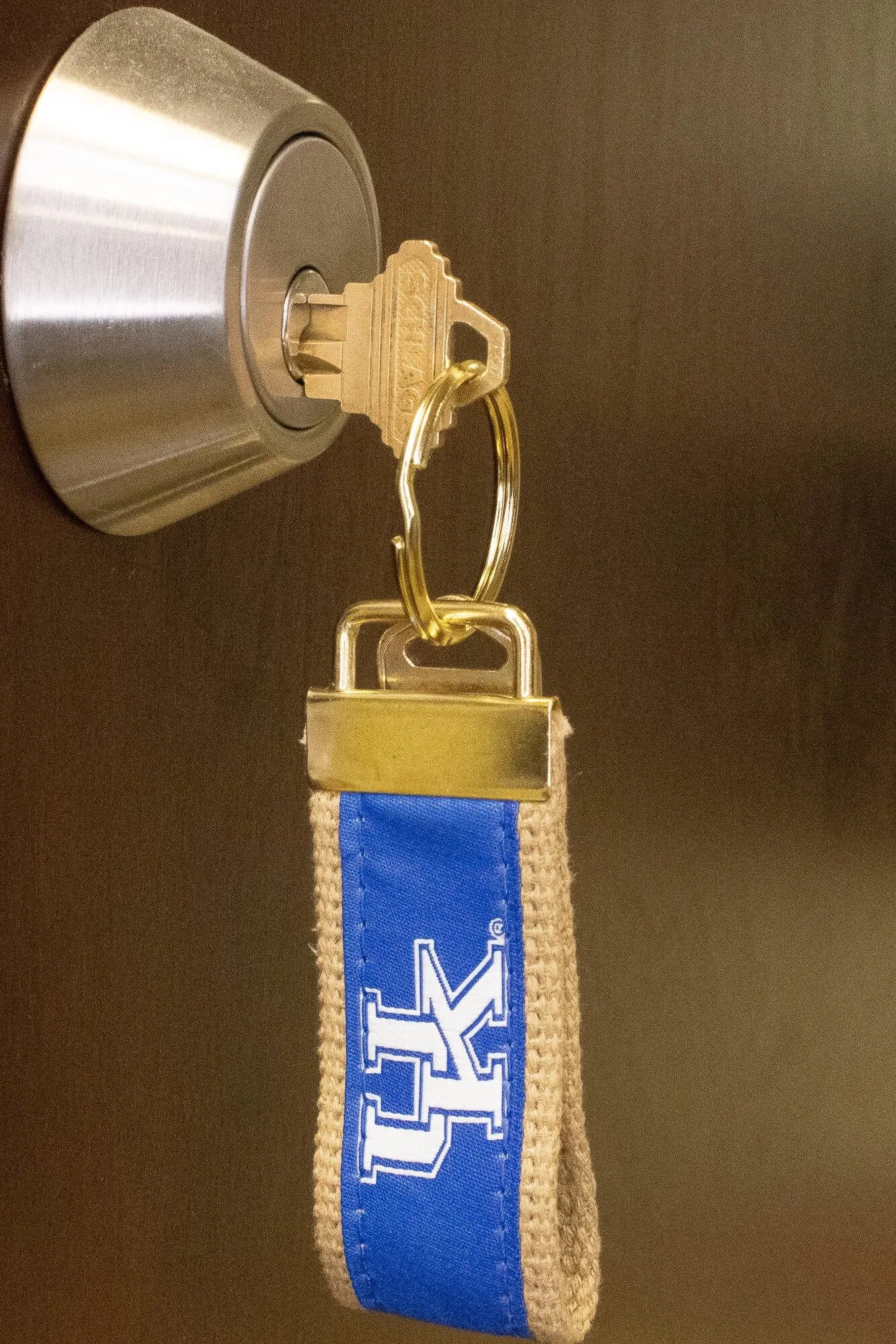 Kentucky Wildcats Collegiate Woven Ribbon Key Chain. Kentucky Key Fob. UKY Wildcats Gift. Kentucky Key Ring. Brass Clasp and O-Ring.