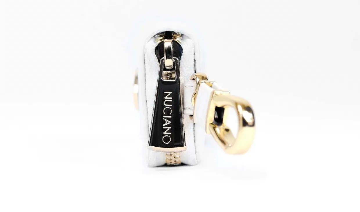 Key Holder in Pebble Leather - White