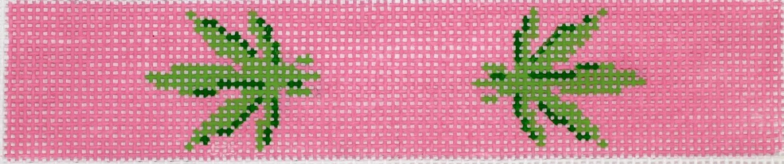KF-29: Key Fob – Green Weed Leaves on Pink