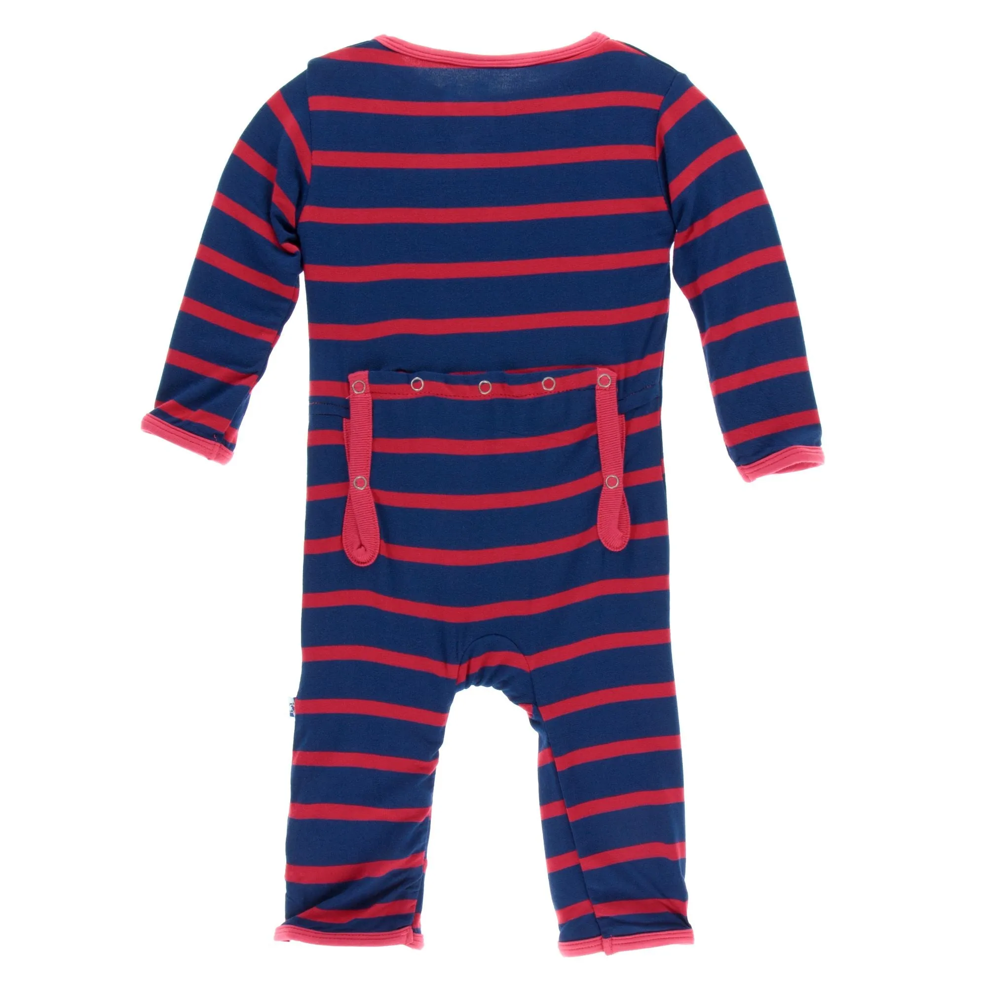 KicKee Pants Everyday Heroes Navy Stripe Coverall with Snaps