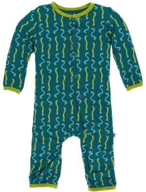 KicKee Pants Oasis Worms Coverall with Snaps