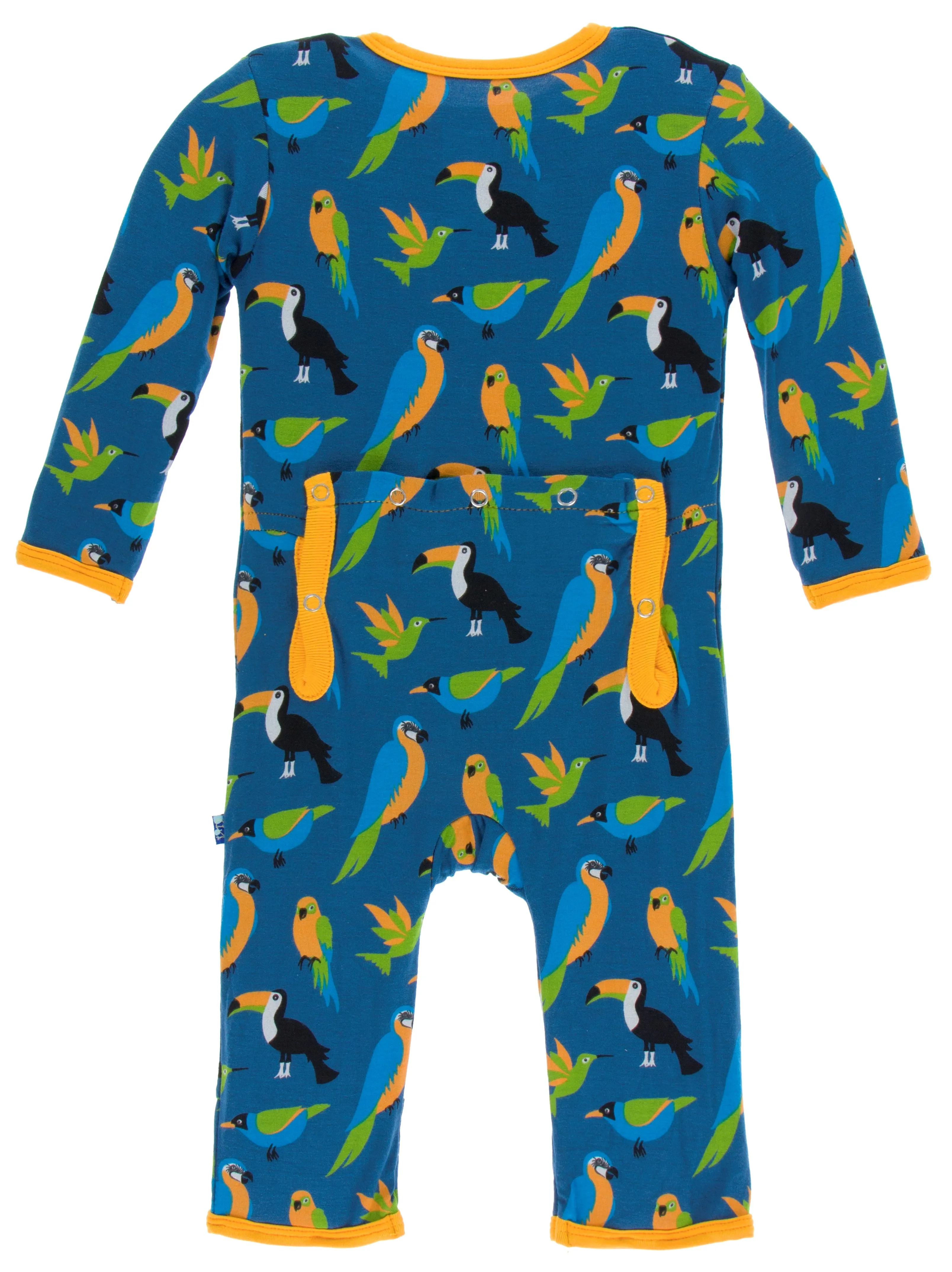 KicKee Pants Twilight Tropical Birds Coverall with Zipper