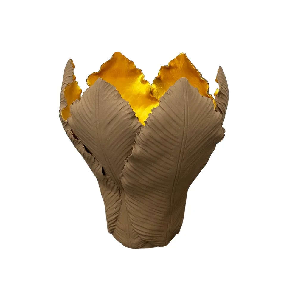 KIDDEE TAMDEE Leaf Candle Holder XL - Brown Gold